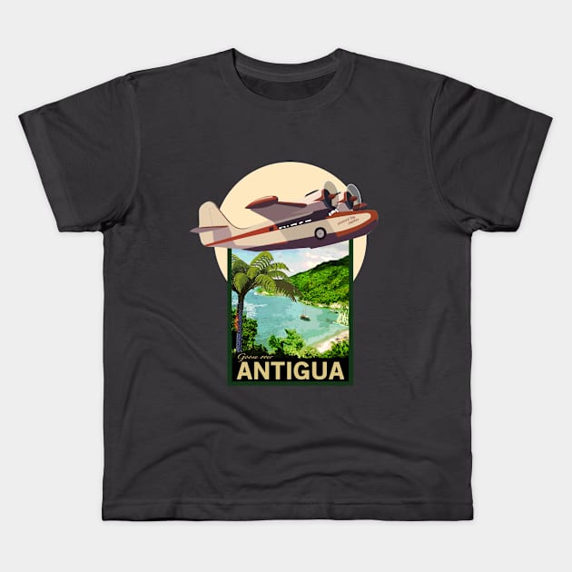 Goose over Antigua (v2) Kids T-Shirt by Spyinthesky